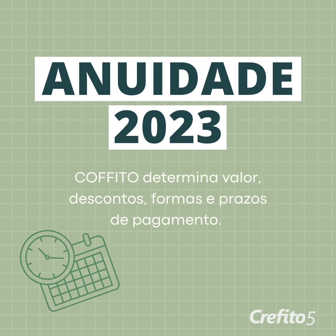 COFFITO define valor da anuidade para 2023